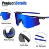 image:imageDUCO Baseball Sunglasses for Men Women Sports Style Polarized Lens UV Protection DC0030Black Frame Revo Blue
