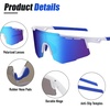 image:imageDUCO Baseball Sunglasses for Men Women Sports Style Polarized Lens UV Protection DC0030White Frame Revo Blue