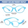 image:imageDUCO Blue Light Blocking Glasses for Kids Boys Girls Gaming Computer Glasses for Kids Age 510 K026Blue Frame Blue Temple
