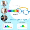 image:imageDUCO Blue Light Blocking Glasses for Kids Boys Girls Gaming Computer Glasses for Kids Age 510 K026Blue Frame Yellow Temple
