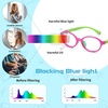 image:imageDUCO Blue Light Blocking Glasses for Kids Boys Girls Gaming Computer Glasses for Kids Age 510 K026Rose Red Frame Green Temple