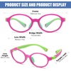 image:imageDUCO Blue Light Blocking Glasses for Kids Boys Girls Gaming Computer Glasses for Kids Age 510 K026Rose Red Frame Green Temple