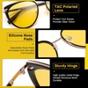 image:imageDUCO Cat Eye Polarized Night Vision Glasses for Women Yellow Tinted Glasses for Night Driving 1222YBlack Frame Night Vision Lens