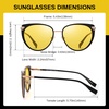image:imageDUCO Cat Eye Polarized Night Vision Glasses for Women Yellow Tinted Glasses for Night Driving 1222YBlack Frame Night Vision Lens