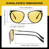image:imageDUCO Cat Eye Polarized Night Vision Glasses for Women Yellow Tinted Glasses for Night Driving 1222YBlack Gold Frame Night Vision Lens