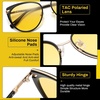 image:imageDUCO Cat Eye Polarized Night Vision Glasses for Women Yellow Tinted Glasses for Night Driving 1222YBlack Gold Frame Night Vision Lens