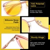 image:imageDUCO Cat Eye Polarized Night Vision Glasses for Women Yellow Tinted Glasses for Night Driving 1222YTransparent Pink Frame Night Vision Lens