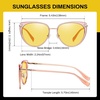 image:imageDUCO Cat Eye Polarized Night Vision Glasses for Women Yellow Tinted Glasses for Night Driving 1222YTransparent Pink Frame Night Vision Lens