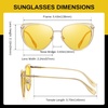 image:imageDUCO Cat Eye Polarized Night Vision Glasses for Women Yellow Tinted Glasses for Night Driving 1222YTransparent Yellow Frame Night Vision Lens