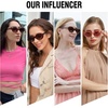 image:imageDUCO Cat Eye Sun Glass Retro Oval Sunglasses for Women Clout Glasses Vintage Polarized UV 400 Protection 1223Black Blue