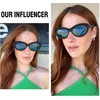 image:imageDUCO Cat Eye Sun Glass Retro Oval Sunglasses for Women Clout Glasses Vintage Polarized UV 400 Protection 1223Black Blue