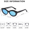image:imageDUCO Cat Eye Sun Glass Retro Oval Sunglasses for Women Clout Glasses Vintage Polarized UV 400 Protection 1223Black Blue