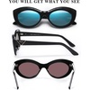 image:imageDUCO Cat Eye Sun Glass Retro Oval Sunglasses for Women Clout Glasses Vintage Polarized UV 400 Protection 1223Black Blue