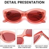 image:imageDUCO Cat Eye Sun Glass Retro Oval Sunglasses for Women Clout Glasses Vintage Polarized UV 400 Protection 1223Transparent Orange Red