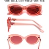 image:imageDUCO Cat Eye Sun Glass Retro Oval Sunglasses for Women Clout Glasses Vintage Polarized UV 400 Protection 1223Transparent Orange Red