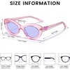 image:imageDUCO Cat Eye Sun Glass Retro Oval Sunglasses for Women Clout Glasses Vintage Polarized UV 400 Protection 1223Transparent PinkBlue