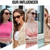 image:imageDUCO Cat Eye Sun Glass Retro Oval Sunglasses for Women Clout Glasses Vintage Polarized UV 400 Protection 1223Transparent PinkBlue