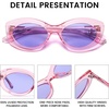 image:imageDUCO Cat Eye Sun Glass Retro Oval Sunglasses for Women Clout Glasses Vintage Polarized UV 400 Protection 1223Transparent PinkBlue