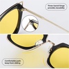 image:imageDUCO Classic Vintage Cateye Polarized Night Driving Glasses Anti Glare Headlight Night Vision Glasses For Women W001Black