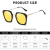 image:imageDUCO Classic Vintage Cateye Polarized Night Driving Glasses Anti Glare Headlight Night Vision Glasses For Women W001Black