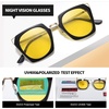 image:imageDUCO Classic Vintage Cateye Polarized Night Driving Glasses Anti Glare Headlight Night Vision Glasses For Women W001Black