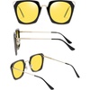 image:imageDUCO Classic Vintage Cateye Polarized Night Driving Glasses Anti Glare Headlight Night Vision Glasses For Women W001Black
