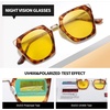 image:imageDUCO Classic Vintage Cateye Polarized Night Driving Glasses Anti Glare Headlight Night Vision Glasses For Women W001Tortoise
