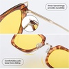 image:imageDUCO Classic Vintage Cateye Polarized Night Driving Glasses Anti Glare Headlight Night Vision Glasses For Women W001Tortoise