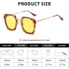 image:imageDUCO Classic Vintage Cateye Polarized Night Driving Glasses Anti Glare Headlight Night Vision Glasses For Women W001Tortoise