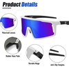 image:imageDUCO Cycling Glasses Men Women Polarized Sport Sunglasses UV400 Protection Lightweight Baseball Tennis Golf Baseball RunningWhite Frame Blue Len