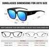 image:imageDUCO Fit Over Sunglasses Wraparound Sunglasses Polarized Over Glasses Sunglasses For Men Women UV Protection DC8970Black Frame Blue Lens