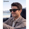 image:imageDUCO Fit Over Sunglasses Wraparound Sunglasses Polarized Over Glasses Sunglasses For Men Women UV Protection DC8970Black Frame Grey Lens