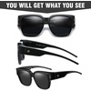 image:imageDUCO Fit Over Sunglasses Wraparound Sunglasses Polarized Over Glasses Sunglasses For Men Women UV Protection DC8970Black Frame Grey Lens