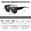 image:imageDUCO Fit Over Sunglasses Wraparound Sunglasses Polarized Over Glasses Sunglasses For Men Women UV Protection DC8970Black Frame Grey Lens