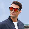 image:imageDUCO Fit Over Sunglasses Wraparound Sunglasses Polarized Over Glasses Sunglasses For Men Women UV Protection DC8970Black Frame Red Lens