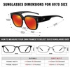 image:imageDUCO Fit Over Sunglasses Wraparound Sunglasses Polarized Over Glasses Sunglasses For Men Women UV Protection DC8970Black Frame Red Lens