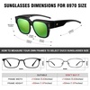 image:imageDUCO Fit Over Sunglasses Wraparound Sunglasses Polarized Over Glasses Sunglasses For Men Women UV Protection DC8970Black Frame Revo Green Lens