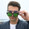 image:imageDUCO Fit Over Sunglasses Wraparound Sunglasses Polarized Over Glasses Sunglasses For Men Women UV Protection DC8970Black Frame Revo Green Lens
