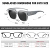 image:imageDUCO Fit Over Sunglasses Wraparound Sunglasses Polarized Over Glasses Sunglasses For Men Women UV Protection DC8970Gun Grey Frame Grey Lens