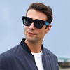 image:imageDUCO Fit Over Sunglasses Wraparound Sunglasses Polarized Over Glasses Sunglasses For Men Women UV Protection DC8970Transparent Blue Frame Grey Lens