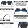 image:imageDUCO Fit Over Sunglasses Wraparound Sunglasses Polarized Over Glasses Sunglasses For Men Women UV Protection DC8970Transparent Blue Frame Grey Lens