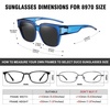 image:imageDUCO Fit Over Sunglasses Wraparound Sunglasses Polarized Over Glasses Sunglasses For Men Women UV Protection DC8970Transparent Blue Frame Grey Lens