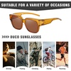 image:imageDUCO Fit Over Sunglasses Wraparound Sunglasses Polarized Over Glasses Sunglasses For Men Women UV Protection DC8970Transparent Brown