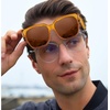 image:imageDUCO Fit Over Sunglasses Wraparound Sunglasses Polarized Over Glasses Sunglasses For Men Women UV Protection DC8970Transparent Brown