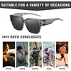 image:imageDUCO Fit Over Sunglasses Wraparound Sunglasses Polarized Over Glasses Sunglasses For Men Women UV Protection DC8970Transparent Grey
