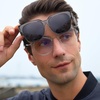image:imageDUCO Fit Over Sunglasses Wraparound Sunglasses Polarized Over Glasses Sunglasses For Men Women UV Protection DC8970Transparent Grey