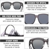 image:imageDUCO Fit Over Sunglasses Wraparound Sunglasses Polarized Over Glasses Sunglasses For Men Women UV Protection DC8970Transparent Grey