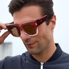 image:imageDUCO Fit Over Sunglasses Wraparound Sunglasses Polarized Over Glasses Sunglasses For Men Women UV Protection DC8970Wine Frame Brown Lens