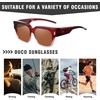 image:imageDUCO Fit Over Sunglasses Wraparound Sunglasses Polarized Over Glasses Sunglasses For Men Women UV Protection DC8970Wine Frame Brown Lens