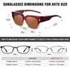 image:imageDUCO Fit Over Sunglasses Wraparound Sunglasses Polarized Over Glasses Sunglasses For Men Women UV Protection DC8970Wine Frame Brown Lens